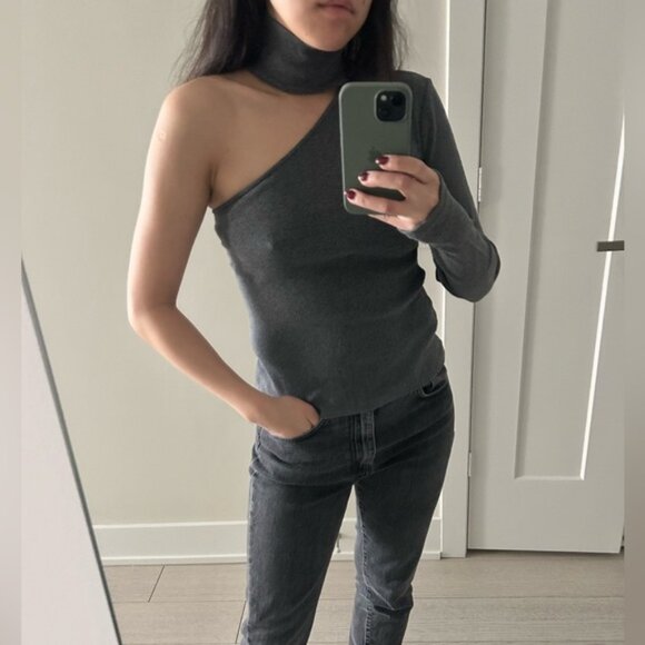 Beaufille Grey One-Shoulder Top - Small - Picture 1 of 4